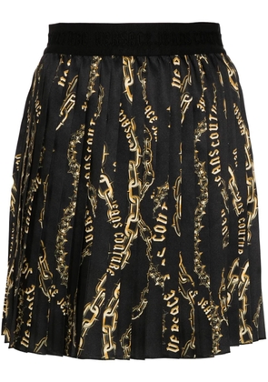 Versace Jeans Couture Chain Couture-print pleated skirt - Black