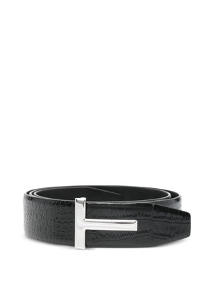 TOM FORD croc-effect belt - Black