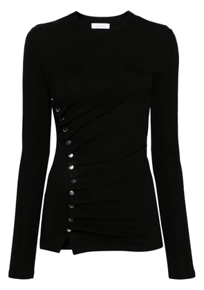 Rabanne asymmetric studded T-shirt - Black