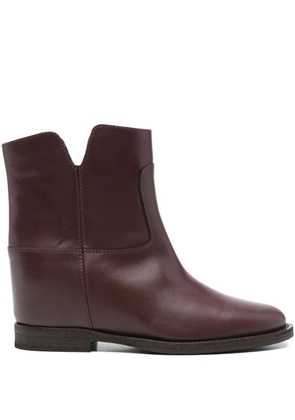 Via Roma 15 25mm leather boots - Red