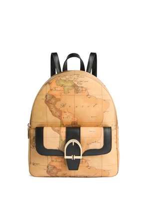 ALVIERO MARTINI 1° CLASSE Valley Geo map-print backpack - Neutrals