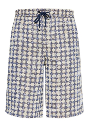 AMIRI geometric-pattern drawstring shorts - Blue