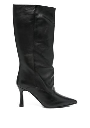 Evaluna 80mm leather pointed-toe boots - Black
