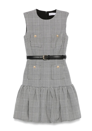 Self-Portrait checked dress - Black