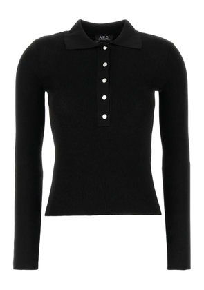 A.P.C. ribbed-knit polo shirt - Black