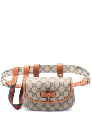 Gucci Pre-Owned 2000-2015 Mini GG Supreme Web Bamboo 1947 belt bag - Brown