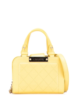 CHANEL Pre-Owned 2016-2017 Mini Calfskin Label Click Shopping Tote satchel - Yellow