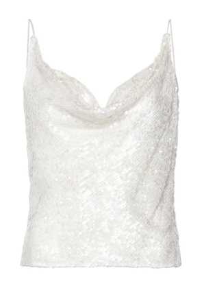 LAPOINTE sequinned cowl-neck top - White