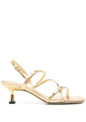 SANDRO 60mm leather sandals - Gold
