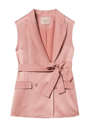 TWINSET satin belted blazer - Pink