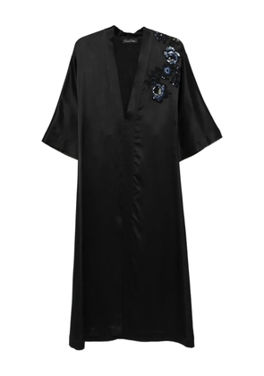 Carine Gilson V-neck embroidered night gown - Black