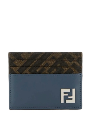 FENDI FF-motif leather cardholder - Blue