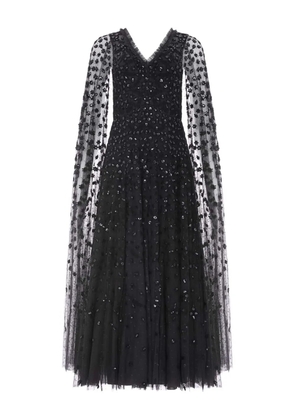 Needle & Thread embroidered-flowers maxi dress - Black