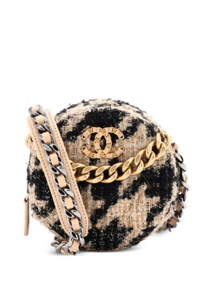 CHANEL Pre-Owned 19 Round Clutch with Chain Quilted Tweed crossbody bag - Black