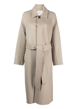 AMI Paris belted single-breasted coat - Neutrals