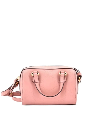 Gucci Pre-Owned Convertible Boston Bag Jumbo GG Embossed Leather Super Mini crossbody bag - Pink