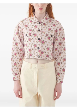 Antik Batik floral-print quilted jacket - Pink