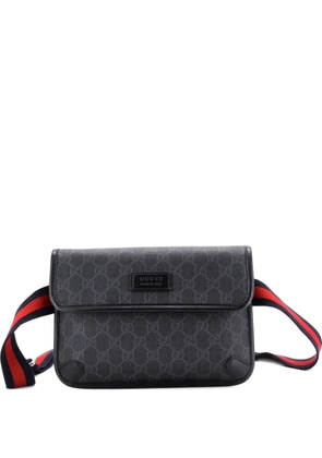 Gucci Pre-Owned Web Flap GG Coated Canvas belt bag - Black