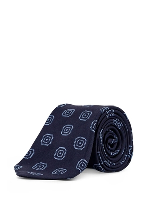 Kiton geometric-pattern tie - Blue