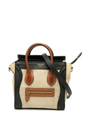 Celine Pre-Owned 2010 Nano Tricolor Canvas and Leather Luggage Tote satchel - Brown