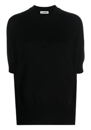 Jil Sander ribbed cashmere knitted top - Black