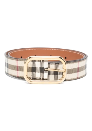 Burberry check leather belt - Neutrals