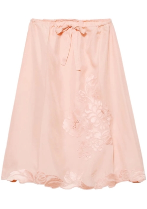 Prada embroidered silk skirt - Pink