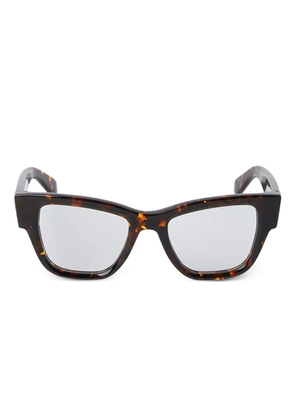 Off-White Eyewear geometric-frame logo glasses - Brown