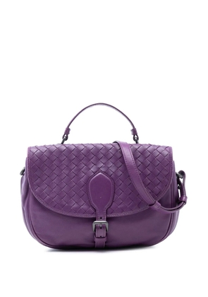 Bottega Veneta Pre-Owned 2012-2025 Leather Intrecciato Double Sided Flap satchel - Purple
