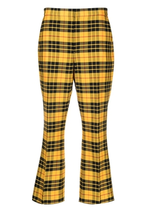 Polo Ralph Lauren plaid-check cropped flared trousers - Yellow