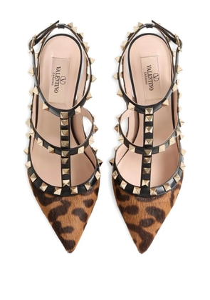 Valentino Garavani Rockstud leopard-print pumps - Black