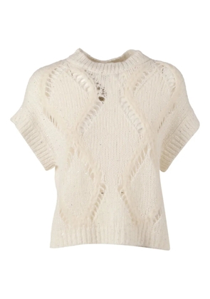 Antonelli openwork t-shirt - Neutrals