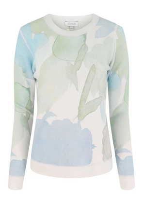 Kinross Cashmere watercolour-print crew-neck sweatshirt - Neutrals