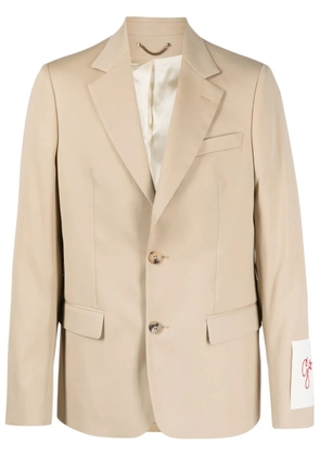 Golden Goose logo-patch virgin-wool blazer - Neutrals