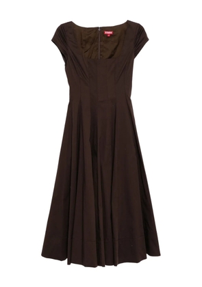 STAUD short-sleeved wells dress - Brown