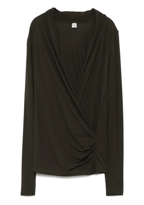 TOTEME overlapped jersey top - Green