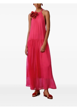 FARM Rio halterneck floral-detail maxi dress - Pink