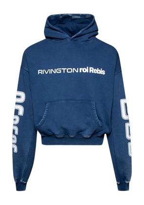 RRR123 logo-print hoodie - Blue