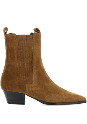 Aeyde side-panels pointed-toe ankle boots - Brown