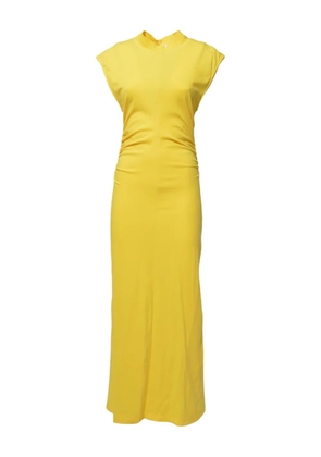 MSGM logo-embroidered maxi dress - Yellow