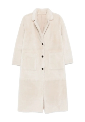 Arma lambskin single-breasted coat - Neutrals