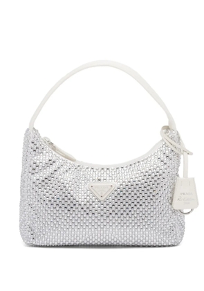 Prada Re-Edition crystal-embellished mini bag - White