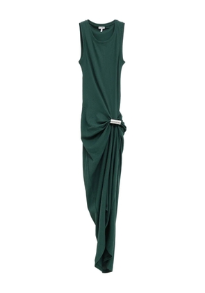 LOEWE draped fine-ribbed dress - Green