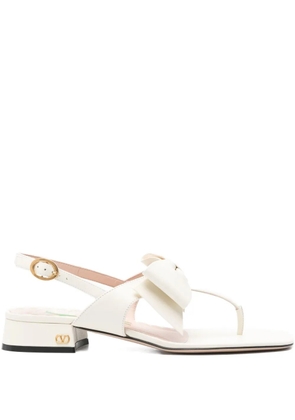 Valentino Garavani bow-embellished slingback sandals - Neutrals