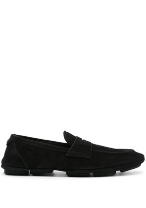 Dolce & Gabbana logo-plaque suede loafers - Black