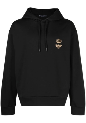 Dolce & Gabbana embroidered cotton hoodie - Black