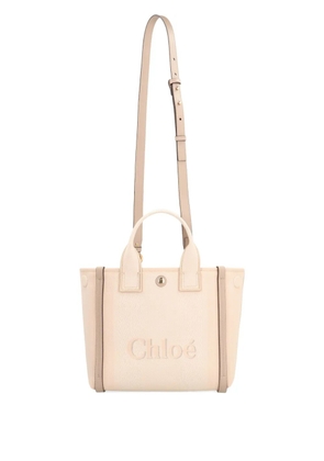 Chloé small Carry logo-embossed canvas tote bag - 26Y