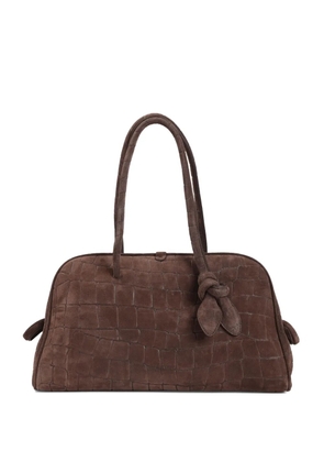 Jacquemus A Turismo crocodile-embossed knot-detail tote bag - Brown