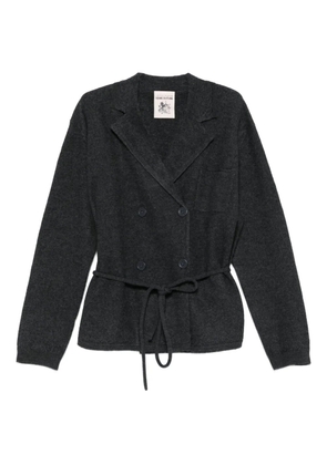 Semicouture belted double-breasted cardigan - Grey