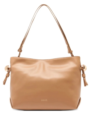 LIU JO Riccy medium logo lettering drawstring shoulder bag - Neutrals